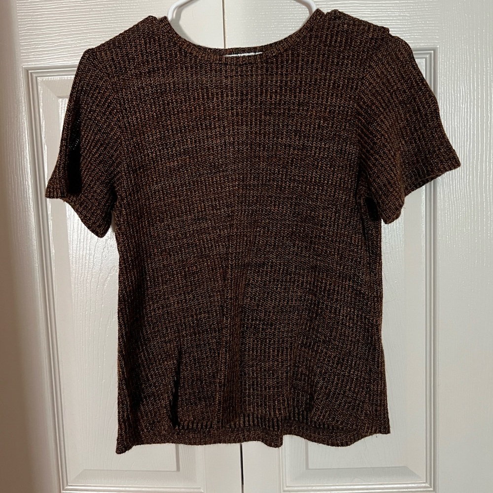 Nancy Bolen city girl short sleeve knitted blouse